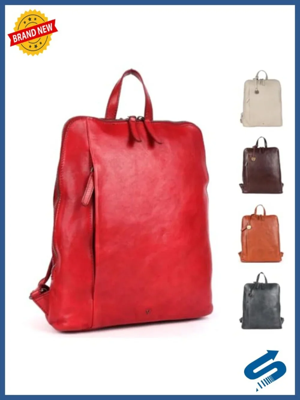 Genuine Leather Backpack Oil Wax Texture Work Travel